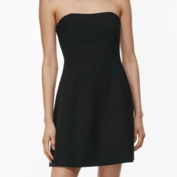 Babaton Appraise Black Strapless Dress Defined Waist Cocktail Size 4 Women's NWT - Picture 1 of 14